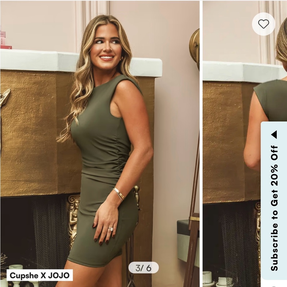 Cupshe Green Ribbed Sleeveless Bodycon Mini Dress